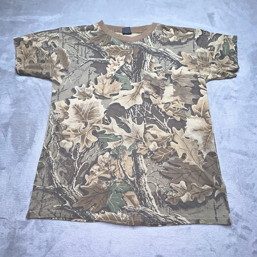 Vintage Ace Sportswear Camouflage Pocket T Shirt Men's L Single Stitch 90's